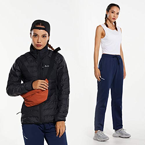 image for BALEAF Women's Lightweight Fleece Sweatpants Running Zipper Pockets At