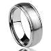 8MM Titanium Comfort Fit Wedding Band Ring Brushed Center Domed Ring (7 to 14) - Size: 11
