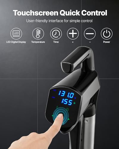 Image of VEVOR Sous Vide Precision Cooker, 1100W Sous-Vide Cooking Machine, Immersion Circulator with LED Digital Display, Secure Clamp Design, Temperature & Timer Control, Professional Sous Vide Cooker