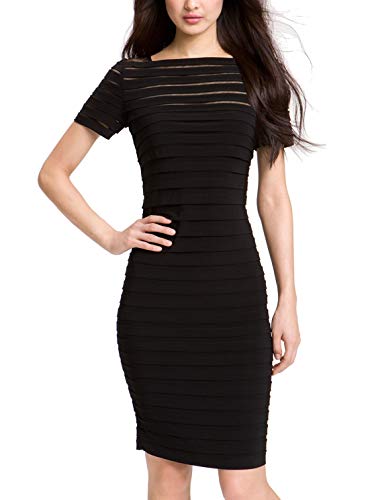 Adrianna Papell Women's Short-Sleeve Banded Sheath Dress