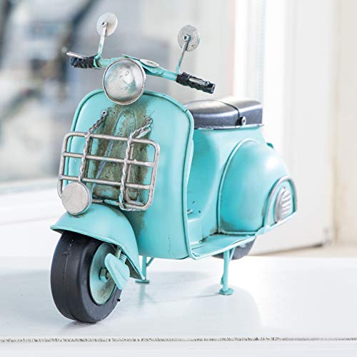 Wohnideen Kupke Handgefertigtes Modellfahrzeug türkises Mofa im Vespa Stil (28 cm) Cover