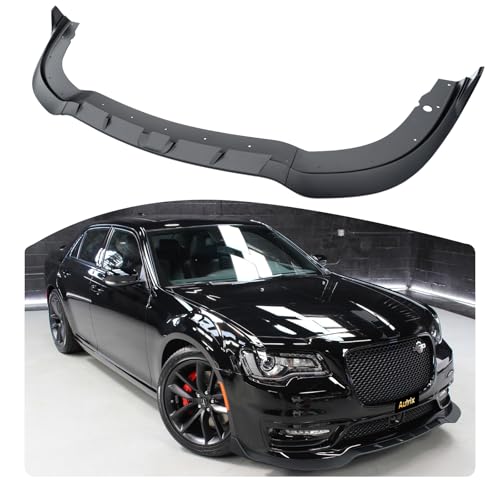 Autrix Front Bumper Lip Splitter for 2015-2023 Chrysler 300C 300S with SRT Style Bumpers, Front Splitter SRT Style 3PCS Chin Spoiler Sport Appearance Kit Matte Black