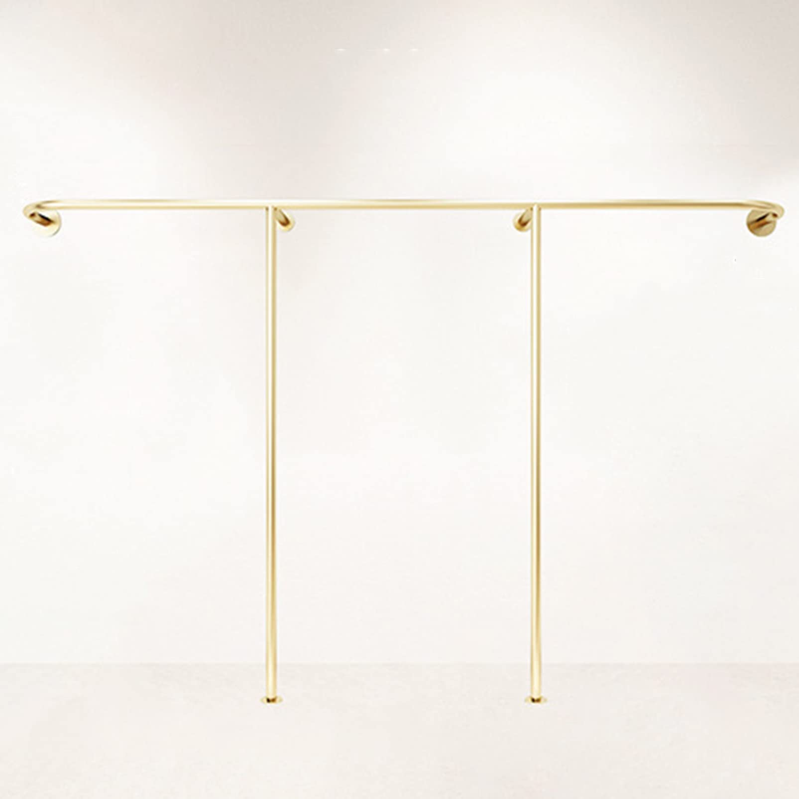 YNBSHGAA Modern Clothing Display rack Retail Garment Racks, Boutique Store Hanger Storage Shelves Home Gold Clothes Rod, Cloakroom Organizer Storage Shelf Towel Rack, Wall-Mounted,Length 350CM