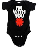 Red Hot Chili Peppers I'm with You Asterix Logo Baby Romper, Black (24 MO)