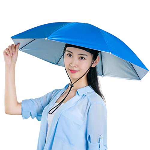 Plesuxfy Chapeau Parapluie | Casquette Parapluie Pliable Mains Libres imperméable | Casquette de Parapluie Pliable Couvre-Chef réglable pour la pêche, Le Golf, Le Camping, la Plage, Le Jardinage en