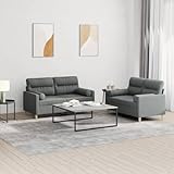 DYRJDJWIDHW sofás pequeños,sofás Cama,Sofa Gaming,Sofa Hinchable Camping,Juego de sofás con Cojines 2 Piezas Tela Gris oscuroAdecuado para salón, Dormitorio
