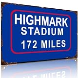 Highmark Stadium Distance Travel Aluminum Metal Sign 8 x 12 Inch