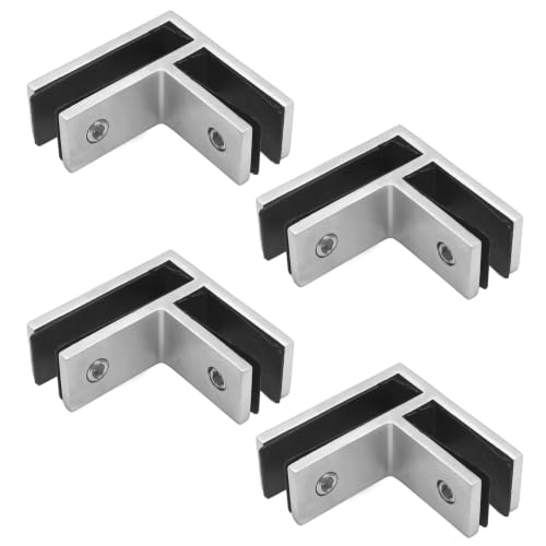 EATAKWARD Stainless Steel 304 Glass Bracket Clip, Marine Grade Railing Wall to Glass Clamp for Balustrade, Balcony Deck, Staircase (90 Degree)