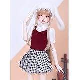 【Materiales seleccionados】bjd muñecas， ​Las extremidades, el torso y varias articulaciones están hechos de materiales de resina importados, por lo que puede usarlos con confianza. El conjunto completo incluye maquillaje de bebé desnudo + rostro, que incluye pelucas, ropa, zapatos, etc.