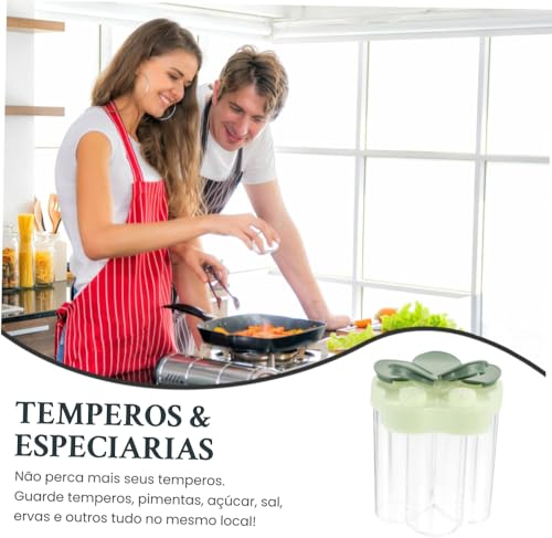 Porta-Temperos 5 em 1: Organização de Temperos, Especiarias, Sal e Açúcar, Leve e Resistente, Versát