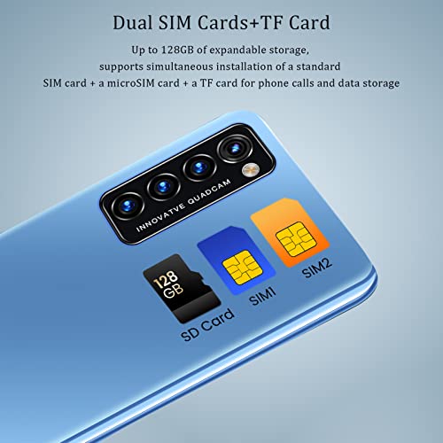 Ebtools 5.45In Face Recognition Unlock Smart Cell Phone, Hd Screen Android 512Mb+4G Smartphone Dual Card Dual Standby(Blue) #TOP5