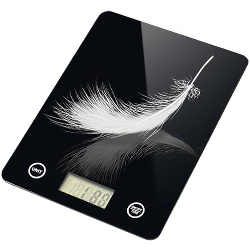Digital Kitchen Scale, Food Scale with Tempered Glass, Grams and