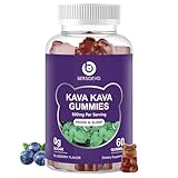 Kava Gummies 500mg, High Absorption Kava Root Extract Supplement With 50% Kavalactones for Mood, Sleep and Stress Suppport, Sugar Free, Blueberry Flavor, 60 Count