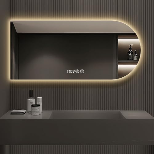 Miroir salle de bain LED tactile étanche IP44 avec heure - 3