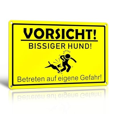 Hochwertiges Material: Das Schild Hund Warnung besteht aus reflektierendem Aluminium, das langlebig, rostfrei, wasserfest und UV-beständig ist. Die Farben bleiben auch nach längerer Zeit in der Sonne kräftig und verblassen nicht. Praktische Größe mit...