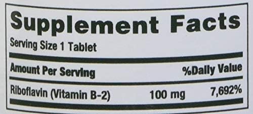 Nature's Bounty Vitamin B-2 100 mg, 100 Coated Tablets (Pack of 4)