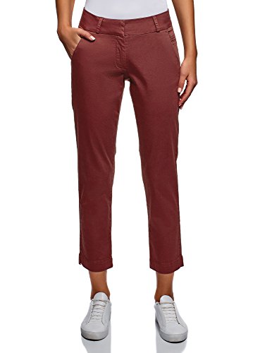 Preisvergleich Produktbild oodji Ultra Damen Baumwoll-Chinohose, Rot, DE 38 / EU 40 / M