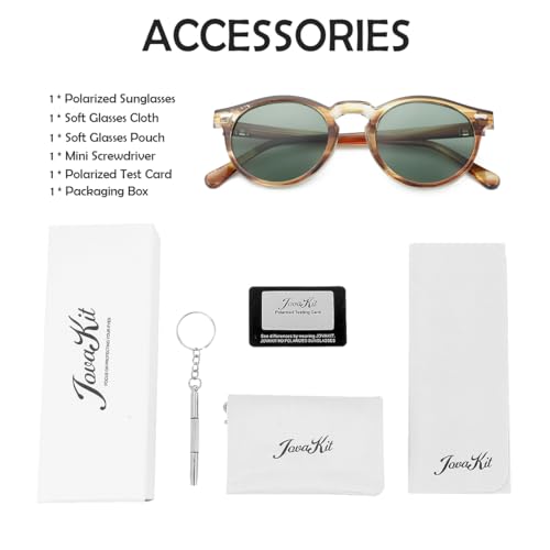 Image of JOVAKIT Vintage Kids Polarized Sunglasses for Girls Boys Age 2-9, Round Sun Glasses for Children UV400 Protection