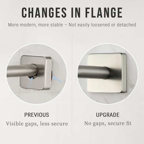 G-Promise All Metal S Shaped Shower Arm with Flange, Wall Mounted Stainless Steel High Rise Gooseneck Pipe Replacement, 10-Inch Lift Height, Compatible with Fixed Shower Head (12 Inch, Brushed Nickel) — view 4