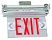 Recessed Mount Edge Lit LED Exit Signs Red on Clear Panel Aluminum Housing (Pkg of 25)