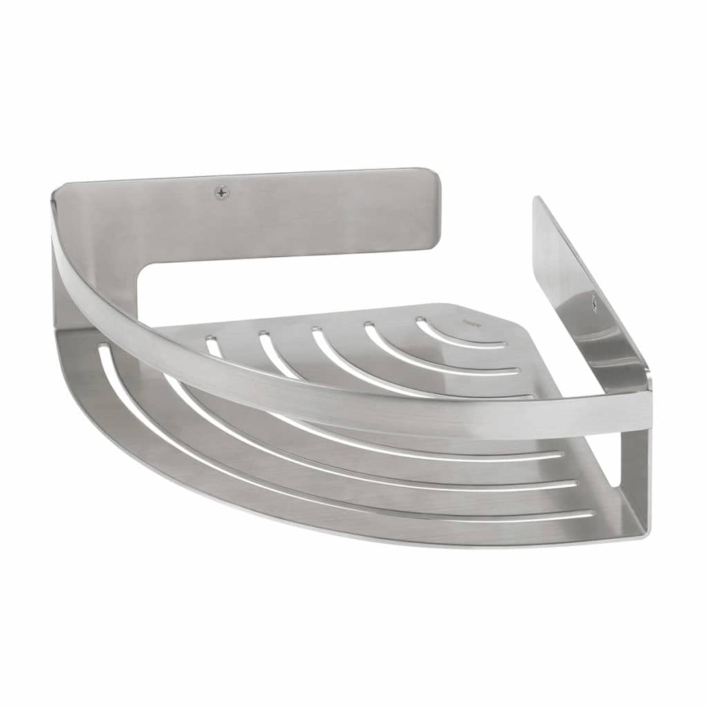 Tiger Caddy Duschkorb, Eckversion groß, Duschablage aus gebürstetem Edelstahl