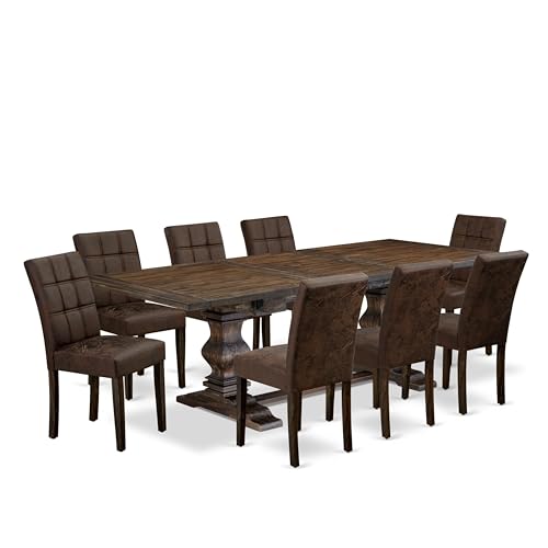 East West Furniture LAAS9-07-T25 9 Piece Table Set Consists A