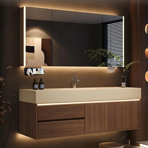 Genpai Floating Bathroom Vanity - Modern Bathroom Vanities | Defogging