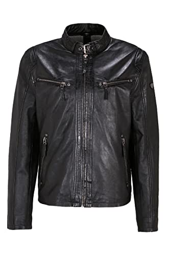 Gipsy Herren Coby S16 Lakev Lederjacke, Schwarz, Large