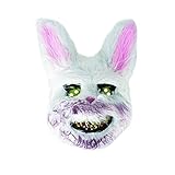 Aus Fell besetztem Kunststoff CoolChange Horror Hasen Maske für Psychopathen Halloween Kostüm  gruselige Psycho Maske