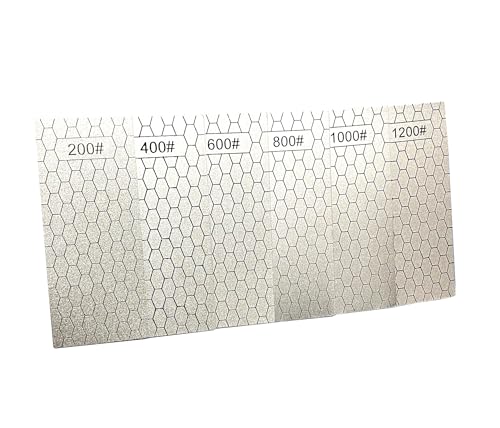 Lot de 6 pierres diamantées, grain 200/400/600/800/1000/1200, idéal pour aiguiser les ciseaux de cuisine, d'extérieur et de travail du bois et fers à rabot