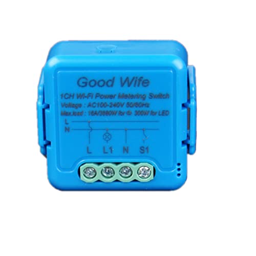 Good Wife Interruttore WiFi Switch con misurazione del consumo energetico, mini modulo 16A/3500w, compatibile Alexa/Google Home, telecomando Smart Life Tuya App,100v/220v (1)