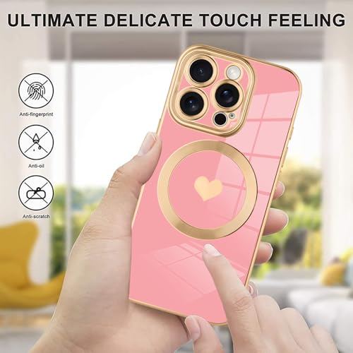 tharlet Magnetic for iPhone 16 Pro Max Case Cute Love Heart Luxury Plating by tharlet - Used condition - Image 6