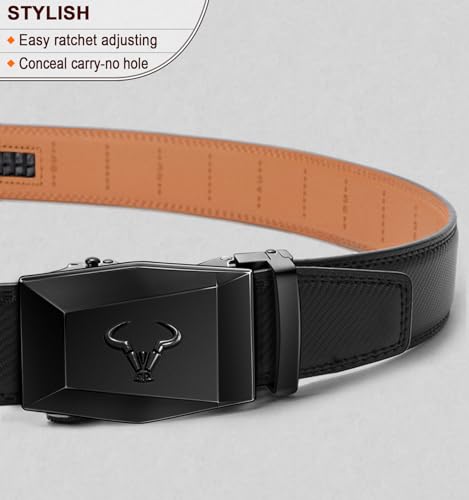 BULLIANT Men's Belt – Ratchet Leather Belt for Men Dress and Casual Pants Jeans 1 3/8"