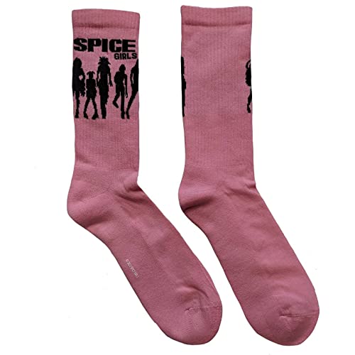 The Spice Girls Calzini Silhouette Nuovo Ufficiale Unisex Rosa Ankle (Uk Size 7 Size Uk Size 7-11