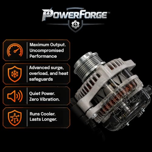 13980N PowerForge™ 105A Alternator Compatible with Honda Accord 2.4 2003-2007, Civic 2.0 2006-2011, 2.4L CRV 2007-2011, Element 2003-2011 | 7-Groove | Replace # 31100RAAA01, 104210-4732 by parts world USA - Used condition - Image 6
