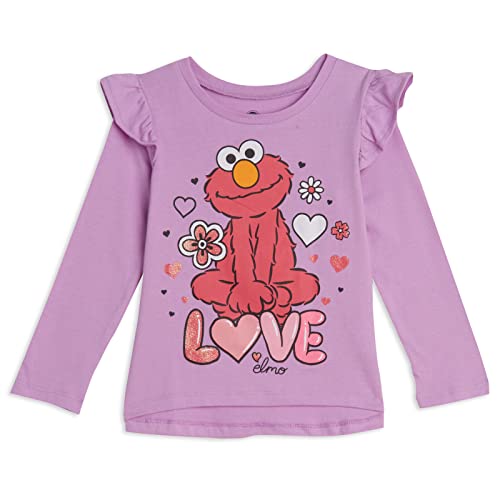 Sesame Street 2 Pack Peplum Long Sleeve T-Shirts Infant to Little Kid Sizes (12 Months - 6-6X)2