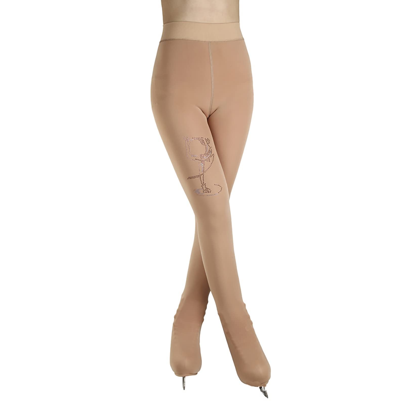 G&F Mallas Patinaje Artístico Cálido Pantalones Patinaje sobre Hielo con Doble Hebilla Leggings Compresión para Niñas Mujeres
