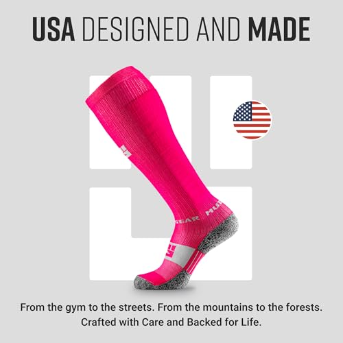 Image of MudGear Graduated Compression Socks, Durable, Sweat-Resistant OCR Performance Socks with Cushioned Footbed, Made in USA