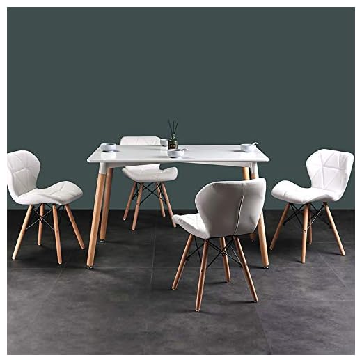 Litet runt bord enkelt kafé matbord reception rum mötesrum viloområde möte och förhandlingsbord och stol kombination 120 cm vitt bord + 4 vita stolar
