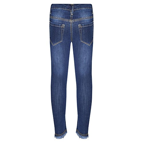 Girls Skinny Jeans Kids Stretchy Denim Ripped Rough Pants Trousers Jeggings 5-132
