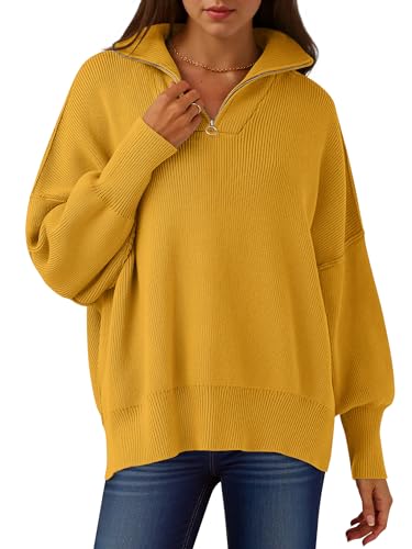 Image of ANRABESS Womens Oversized Quarter Zip Pullover Sweaters