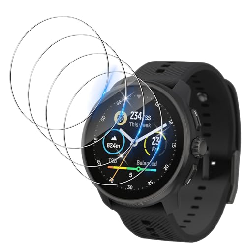 Funrae Protecteur d'écran Compatible avec Suunto Race S, 2.5D 9H HD Protecteur d'écran de Protection en Verre trempé Anti-Bulle Anti-Rayures Film de Verre [4 pièces]