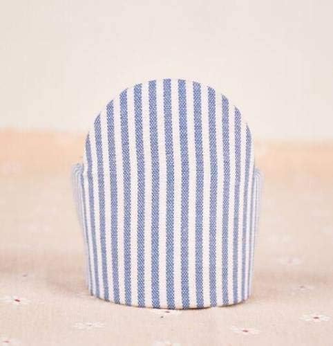 Miniatura 3 de EatingBiting Muñeca miniatura de casa de muñecas 1/12, sofá de rayas azul marino, muebles en miniatura 1:12, sala de estar, silla de muñeca,