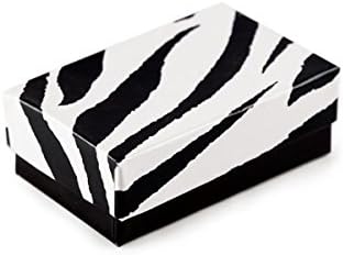 Zebra Print Cotton Filled Jewelry Box #21 (Pack of 100)