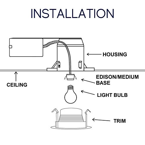 4 Inch Light White Stepped Baffle Trim - For 4" Recessed Can, Fits Halo/Juno Remodel Housing, Four Bros Lighting Sb4/Wht, 1 Pack #TOP3