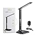 LEDGLE Desk Lamp USB Charging Port LED Desk Lamp with 5 Levels Brightness Adjustable Foldable ​Table Lamp Eye-Caring Touch Control Office Lamp with Clock - Desk Light for Home Office Working Reading