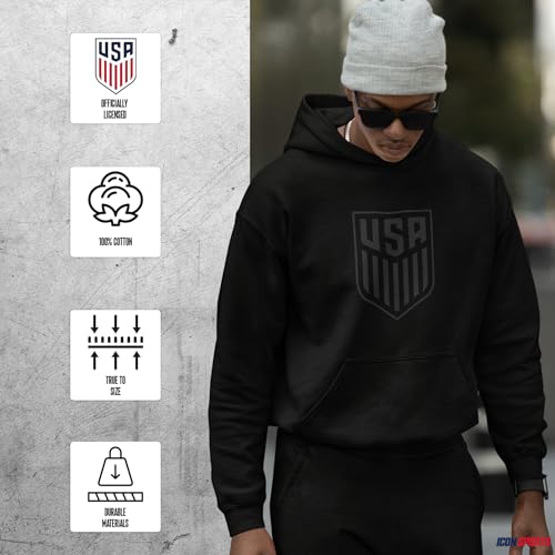 Icon Sports U.S. Soccer Hoodie Officially Licensed Adult BLACKOUT Cotton Pullover Hoodie Sweatshirt4