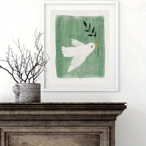 Lienzo de paloma de la paz de 40 x 50 cm, arte que inspira calma en tu hogar