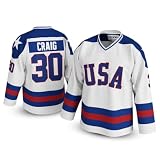 UNLC #30 Jim Craig Miracle Team USA Hockey Jersey – Authentic Stitched Letters & Numbers, Breathable Polyester, White, 2X-Large