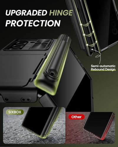 Image of for Samsung Galaxy Z Fold 6 Case With Privacy Screen Protector, S Pen Holder & Card Holder & Hinge Protection & Slide Camera Cover, Rugged Wallet Protective Phone Cover Case for Z Fold 6, Black